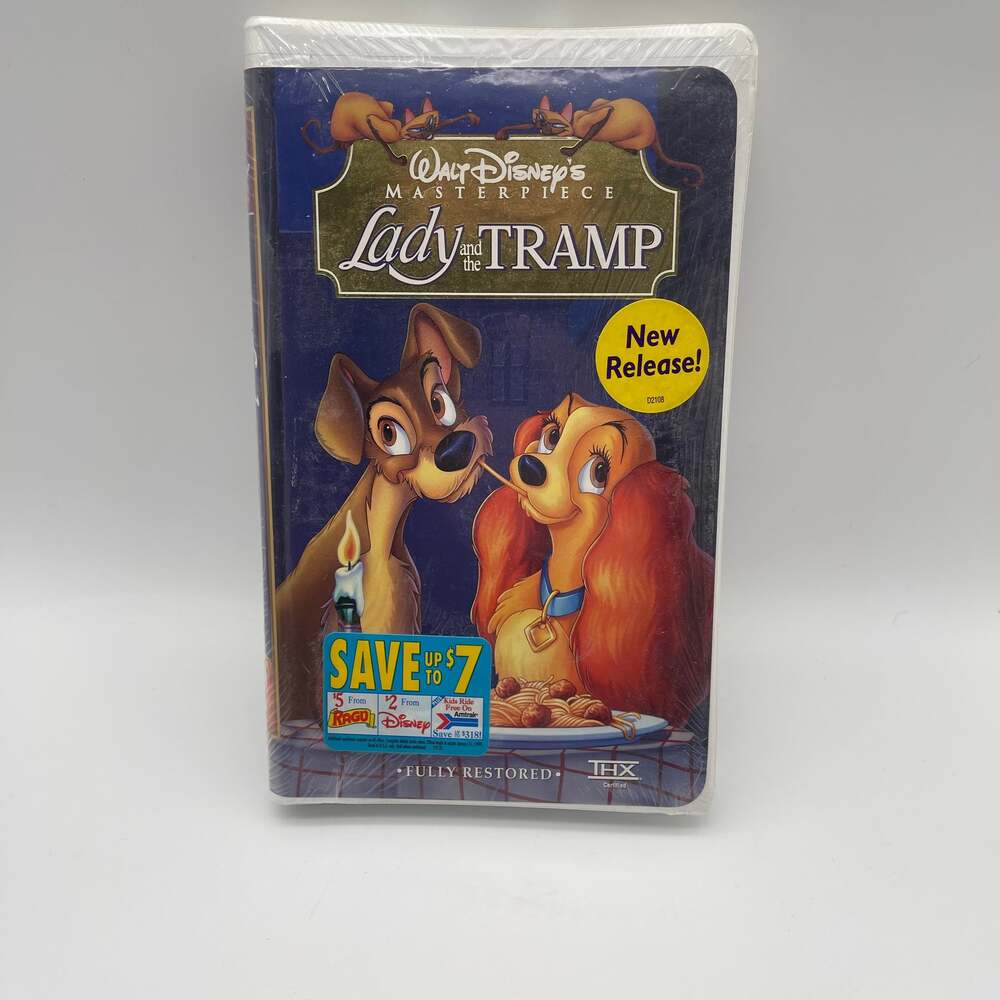 Lady and the‎ Tramp VHS New Sealed Walt Disney Masterpiece Collection 1998 THX